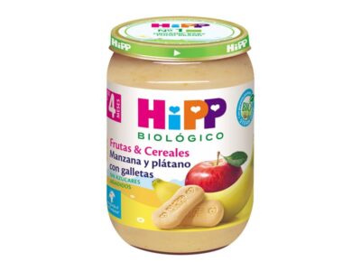 Pote de maçã e banana com biscoitos +4m BIO 190G Hipp