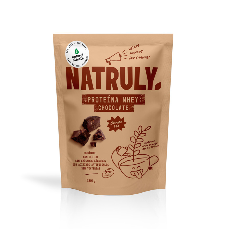 Proteína de soro de leite 70% de chocolate bio 350g naturuly