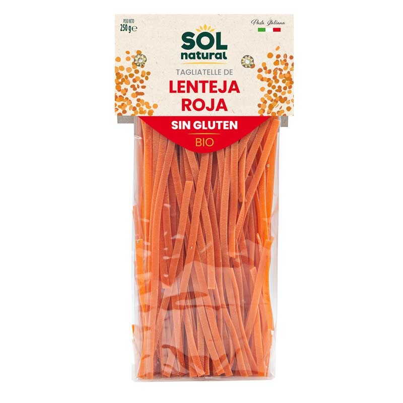 Glúten -Lentil Red Lentil Tagliale 250G Sol natural
