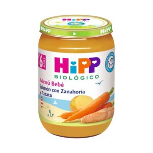 Tarrito de salmão com cenoura e batata bio +6m 190 g Hipp