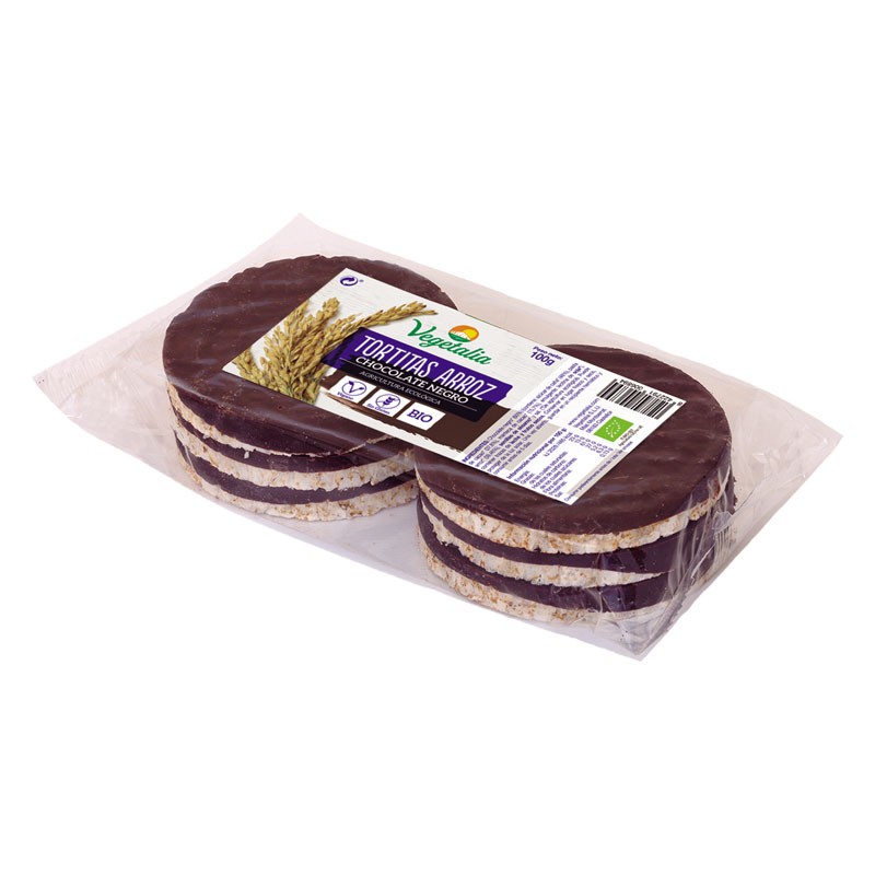 Panquecas de arroz com bio de chocolate preto 100g vegetal
