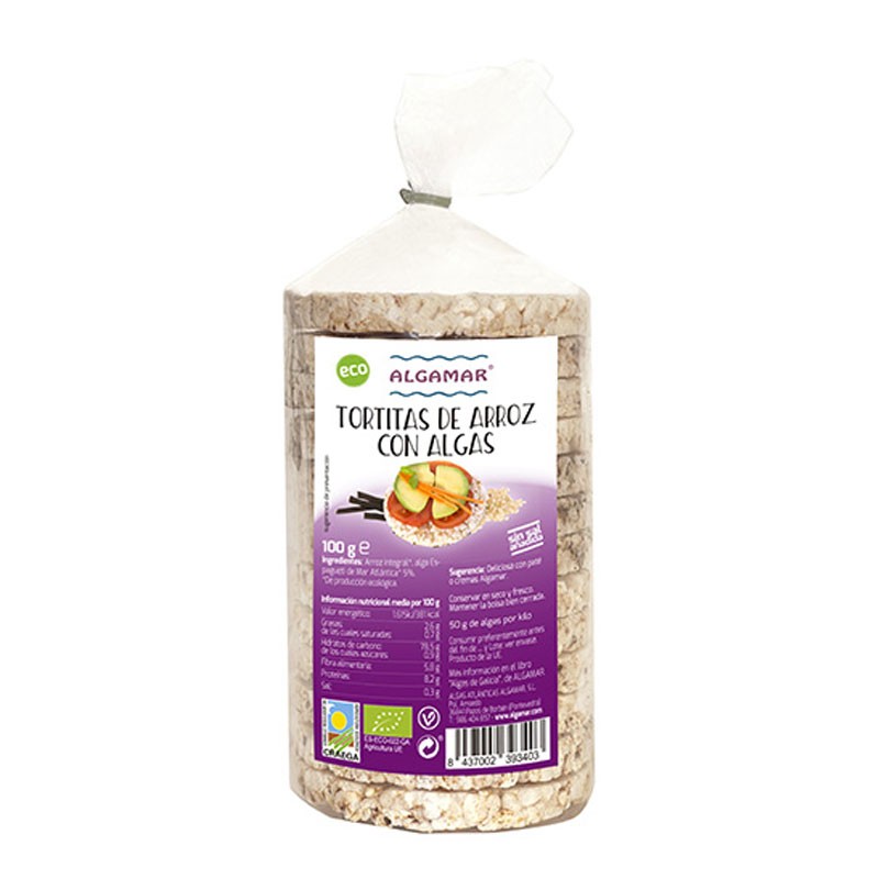 Arroz e algas Tortitas Bio 100G Algamar
