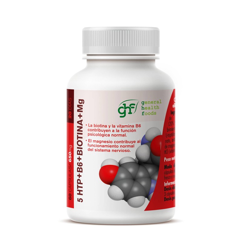 Trigofano 5htp+b6+biotina+mg 60 ghf capsulas