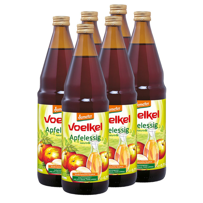 Vinagre de maçã sem filtro 6x750ml Voelkel