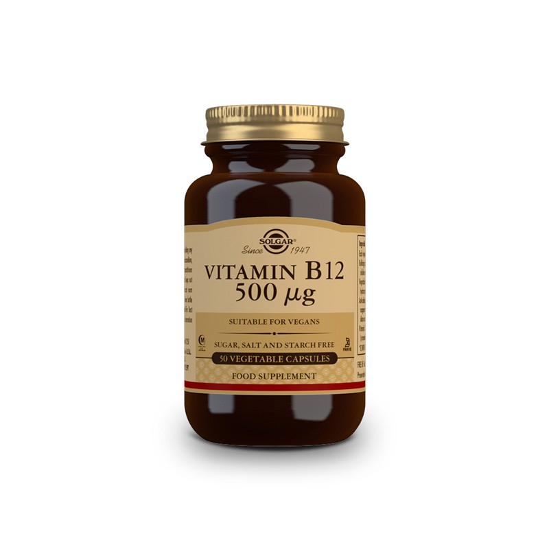Vitamina B12 (cianocobalamina) 500 µg 50vcaps Solgar