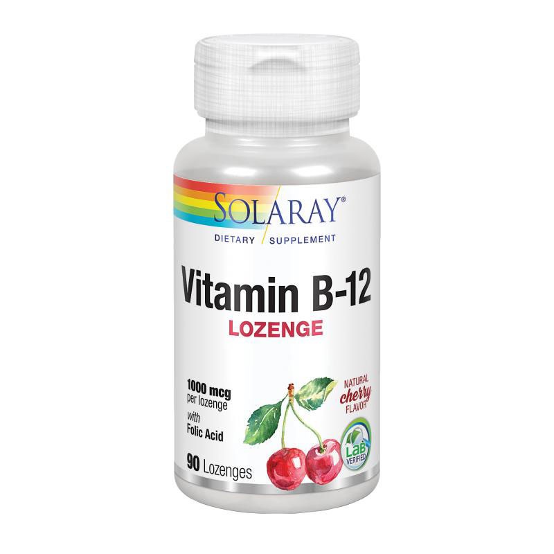 Vitamina B12+Ácido folclórico 1000mcg 90comp Solaray